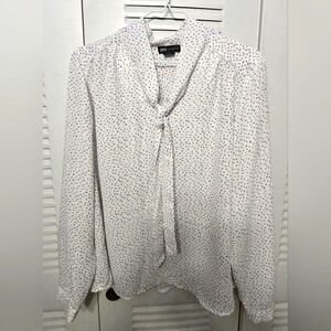 JNY Tie-Neck Blouse with Colorful Dots